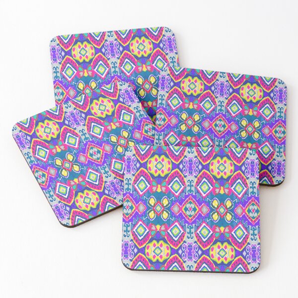 Item preview, Felt tip pen ikat design pop colors designed and sold by Alessandro Remo Mazzoni Remotextiles.