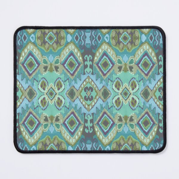 Item preview, Felt tip pen ikat design blue green designed and sold by Alessandro Remo Mazzoni Remotextiles.