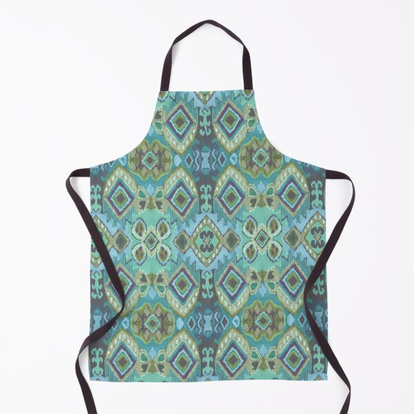 Item preview, Felt tip pen ikat design blue green designed and sold by Alessandro Remo Mazzoni Remotextiles.