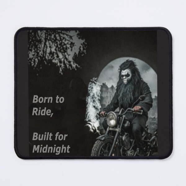 Item preview, Gothic Motorcycle Rider "Born to Ride, Built for Midnight>" designed and sold by Laugh a Lot Folk Art.