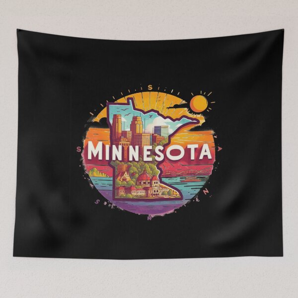 Item preview, Minnesota retro travel map of United States designed and sold by CleanDecor.