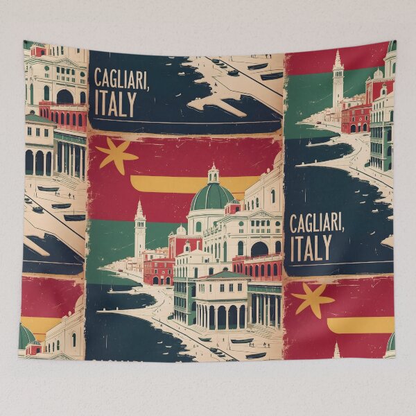 Item preview, Cagliari Italy Vintage Travel Tourism designed and sold by TravelersGems.