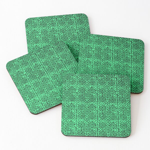 Item preview, Green Tribal Geometric Pattern ‘Khajua’ – Bohemian Ethnic Fabric Design, Cultural Folk Art, Textile-Inspired Home & Fashion Print designed and sold by PimTribe.
