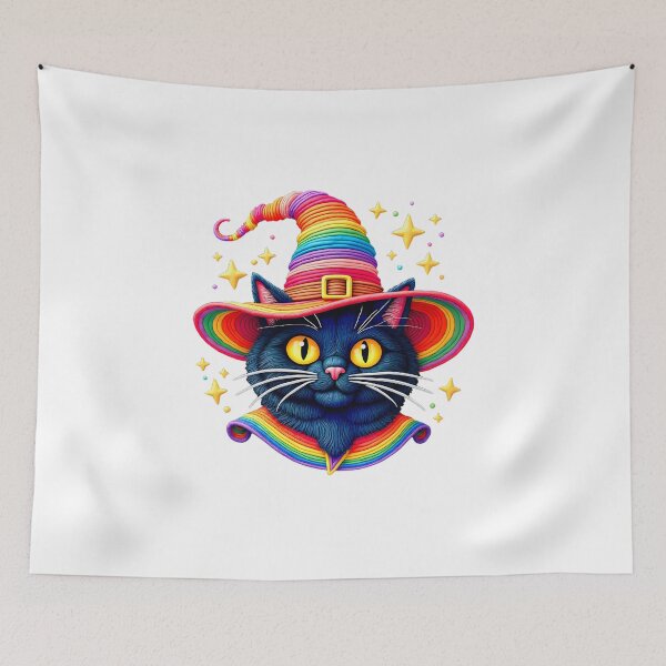 Item preview, A Black Cat In a Rainbow Hat 1 designed and sold by Vysionia Media Market.