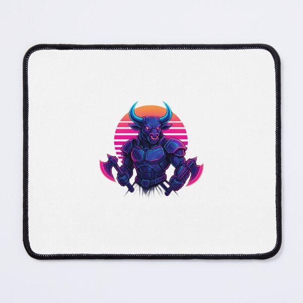 Item preview, Synthwave Mecha Minotaur - Neon Labyrinth Enforcer designed and sold by ResinandRelics.