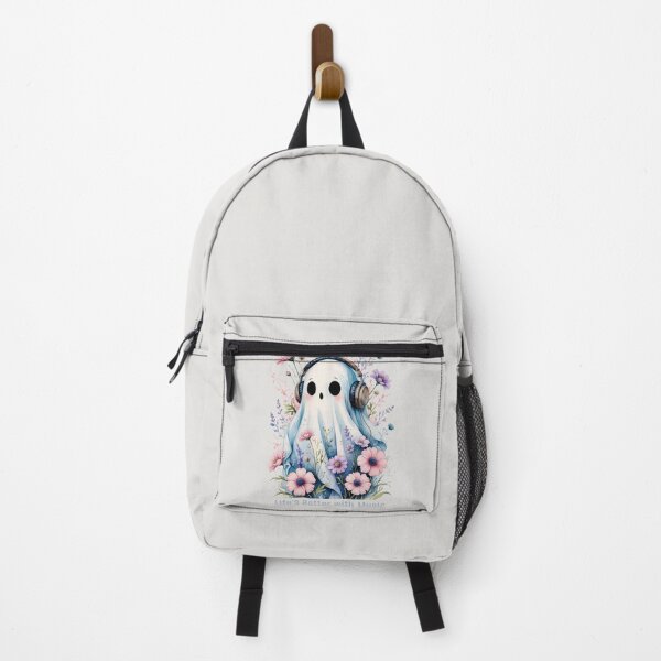 Item preview, Life’s Better with Music, Cute Ghost with Headphones and Flowers, Cute Autumn Floral Halloween Illustration designed and sold by KolorellaS.