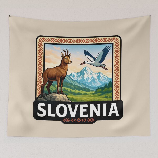 Aperçu de l'œuvre La faune slovène — Chamois, Cigogne blanche créée et vendue par Myra365Art.