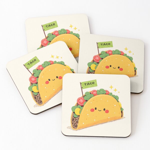 Item preview, Cute Kawaii Taco with Taco Sign – Adorable Food Art designed and sold by DesertOptimist.