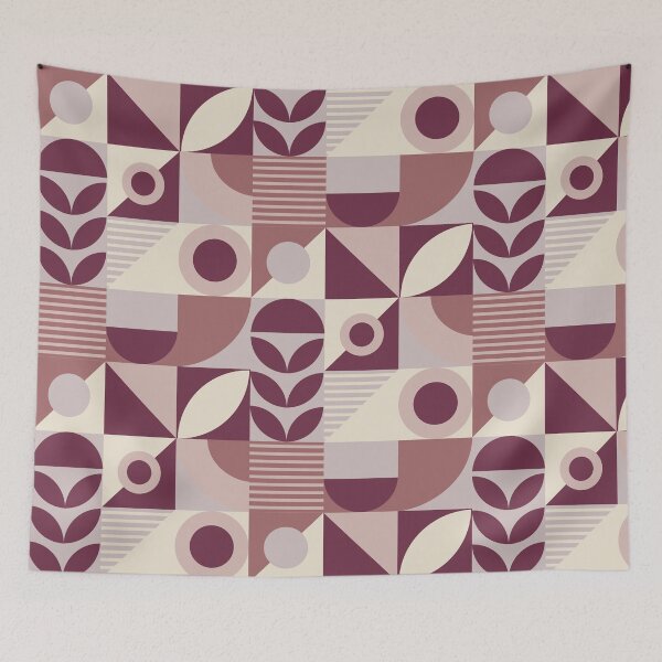 Item preview, Maroon, Beige, and Brown Mid Century  designed and sold by Ideeplyfeltit.