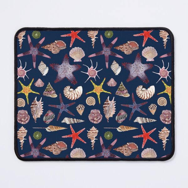 Item preview, SEASHELLS AND STARS POSTER-navy blue designed and sold by BEATRIZ ABAITUA.