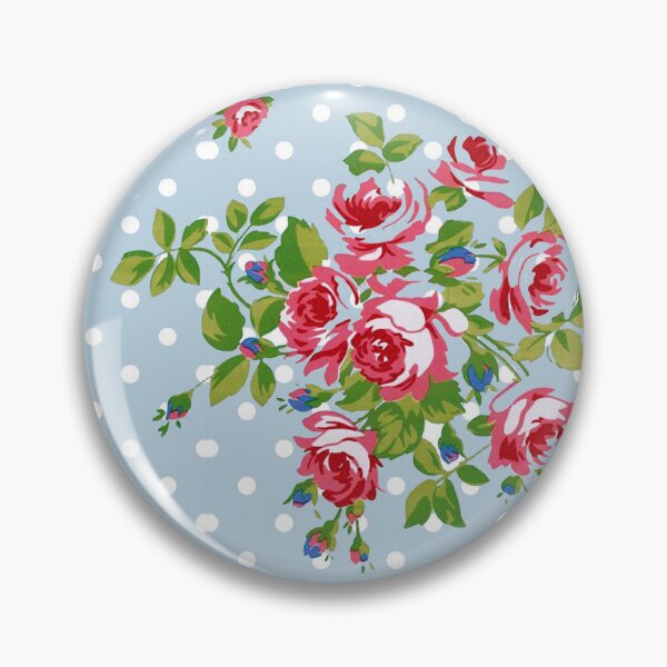 Item preview, Retro Roses on Blue Polka Dot designed and sold by HasHs.