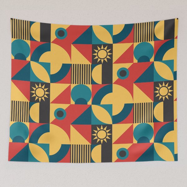 Item preview, Bauhaus Interior Design Creates Calm Structure: Accent in Teal, Yellow, Black and Red Bauhaus designed and sold by Ideeplyfeltit.