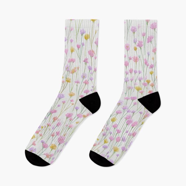 Item preview, Minimalistic Watercolor Wildflower Seamless Pattern in Soft Spring Colors designed and sold by solynneart.