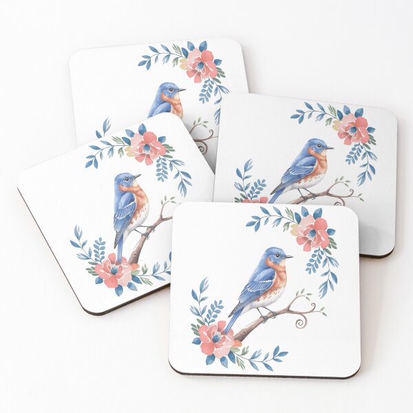 Item preview, Eastern Bluebird with Blossoms designed and sold by BirdsnStuff.