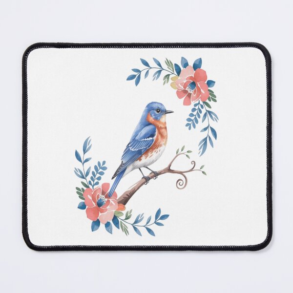 Item preview, Eastern Bluebird with Blossoms designed and sold by BirdsnStuff.