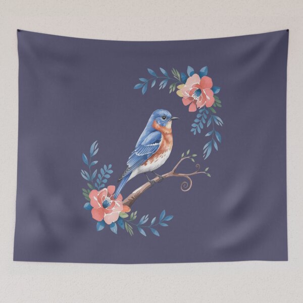 Item preview, Eastern Bluebird with Blossoms designed and sold by BirdsnStuff.