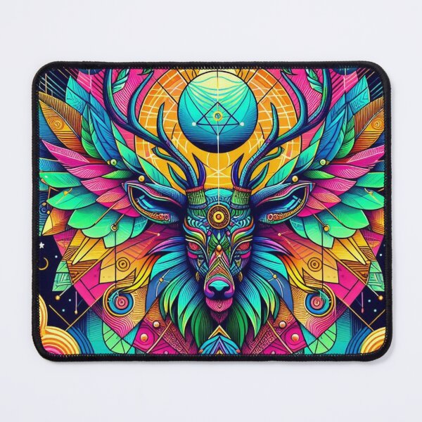 Item preview, Colorful geometric decorative mystic deer designed and sold by Dogandesighn.