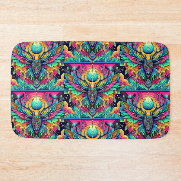 Item preview, Colorful geometric decorative mystic deer designed and sold by Dogandesighn.