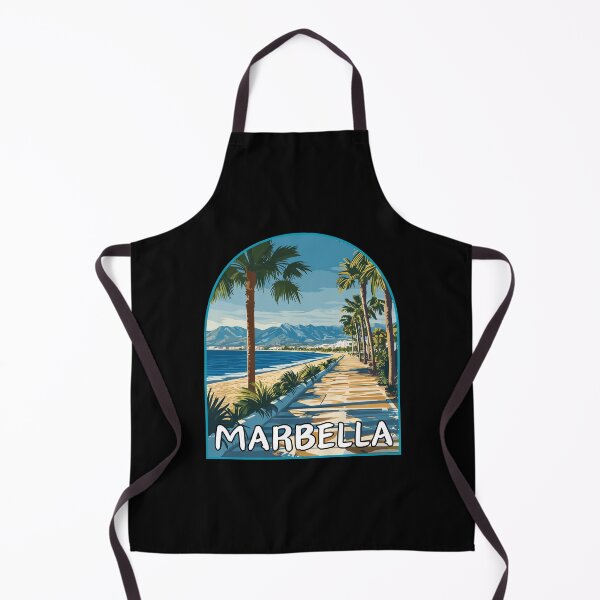 Item preview, Marbella in Malaga, Spain Retro Art Travel Landscape Badge designed and sold by MaateoDesign.