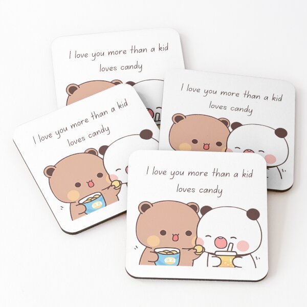 Item preview, I love you more than a kid loves candy Bubu Dudu Birthday Panda And Brownie Bear True Love Couple 2026 designed and sold by DaresToDream.