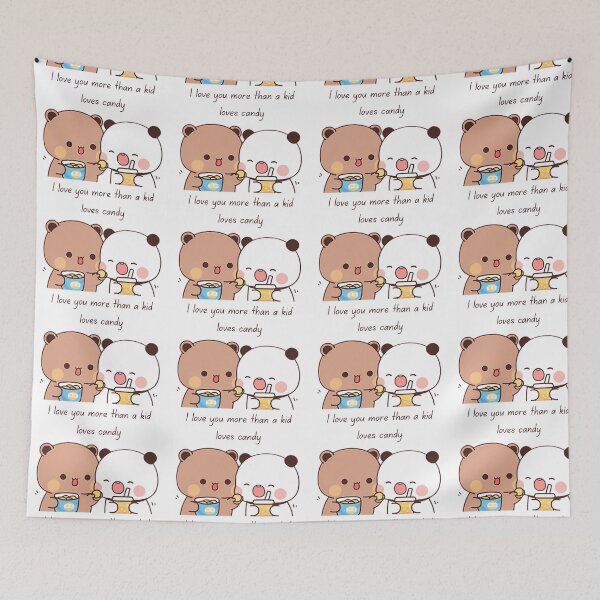 Item preview, I love you more than a kid loves candy Bubu Dudu Birthday Panda And Brownie Bear True Love Couple 2026 designed and sold by DaresToDream.