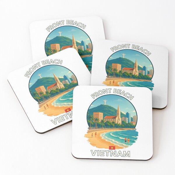 Item preview, Front Beach Vung Tau Vietnam - Iconic Asia Landmark Travel vacation destination souvenir art  designed and sold by inkNext.