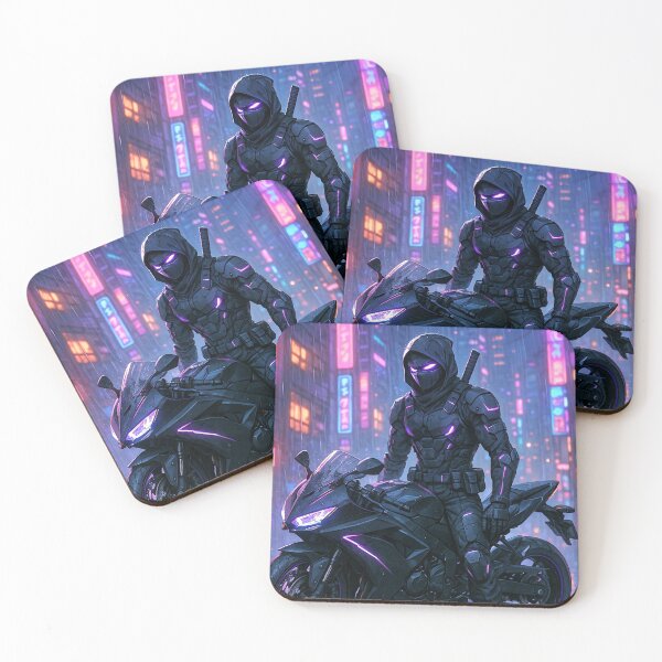 Item preview, Cyberpunk Ninja Rider – Futuristic Motorcycle Wall designed and sold by PosterFuel.