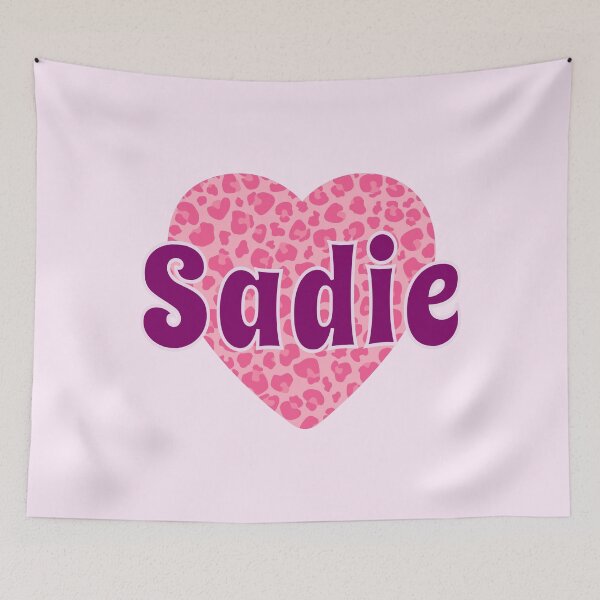 Item preview, Sadie Name Pink Leopard Heart  designed and sold by Jeallan Designs.