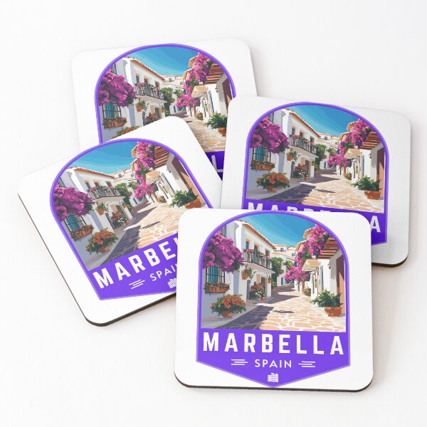 Item preview, Marbella in Malaga, Spain Vintage Travel Art Badge designed and sold by MaateoDesign.