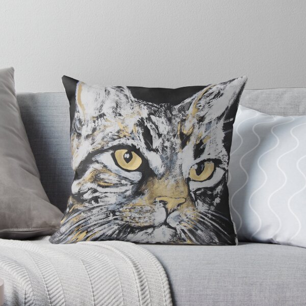 My tabby cat Rio Throw Pillow