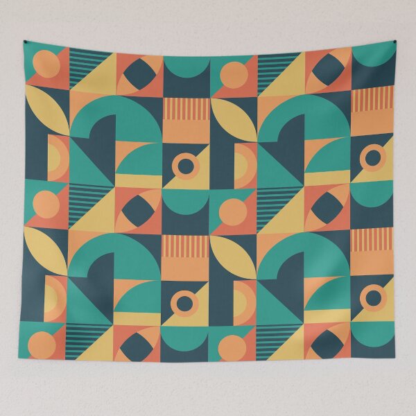 Item preview, The Essence of Bauhaus Interior Design: Style in Teal And Orange Bauhaus designed and sold by Dezinix.