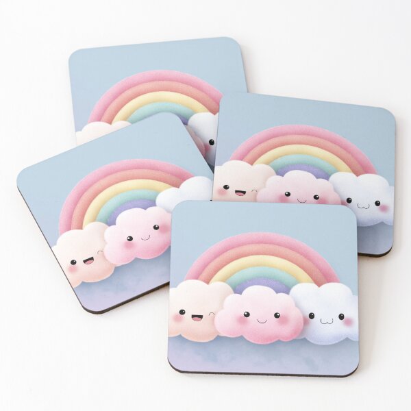 Item preview, Cute Rainbow with Smiling Clouds designed and sold by MagicOfPrint.