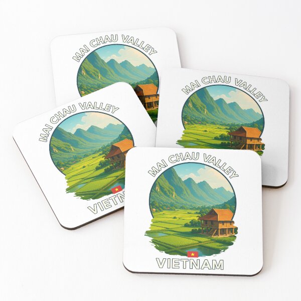 Item preview, Mai Chau Valley Hoa Binh Vietnam - Iconic Asia Landmark Travel vacation destination souvenir art  designed and sold by inkNext.