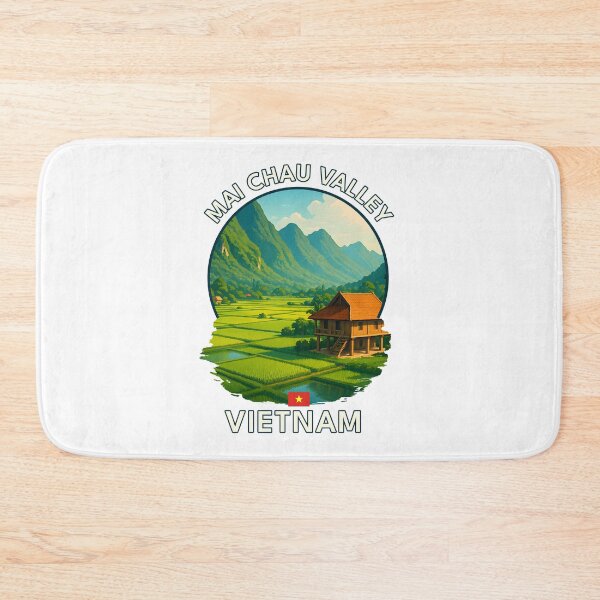 Item preview, Mai Chau Valley Hoa Binh Vietnam - Iconic Asia Landmark Travel vacation destination souvenir art  designed and sold by inkNext.