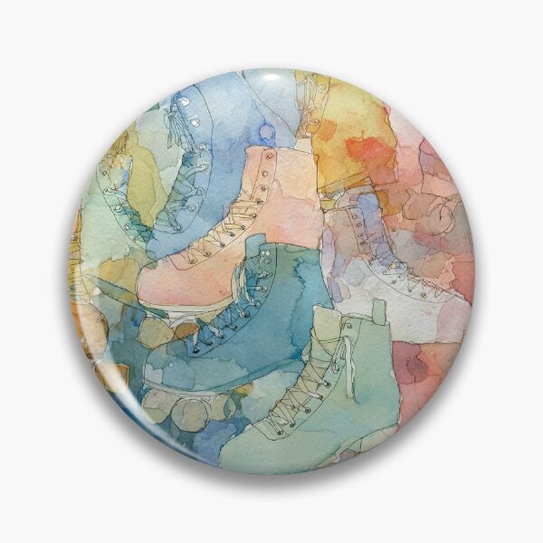 Item preview, Minimalistic Watercolor Retro Roller Skates Pattern designed and sold by solynneart.