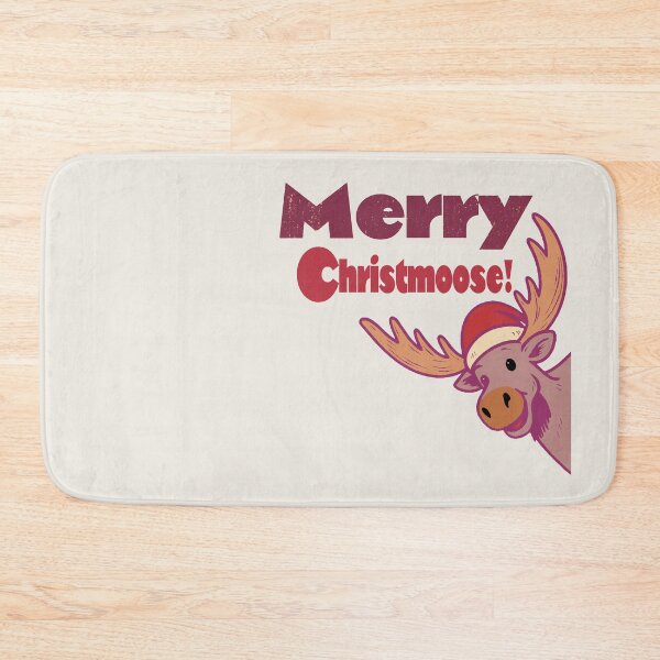 Item preview, Funny Canadian Christmas Moose – Merry Christmoose Vintage Holiday Pun with Santa Hat designed and sold by bekksa.