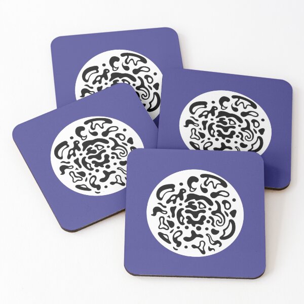 Item preview, Circular Trippy Abstract Black and White Blobs / Rose designed and sold by Lucidesigns.