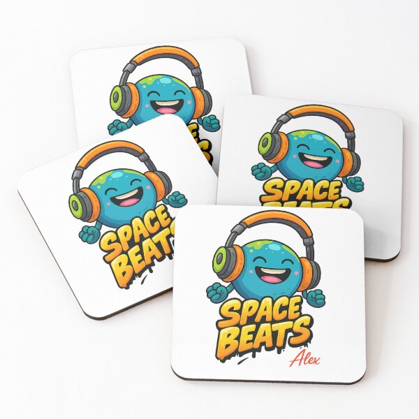Item preview, Space Beats – Cute Planet with Headphones designed and sold by AlexLineArt.