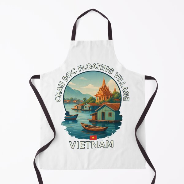 Item preview, Chau Doc Floating Village An Giang Vietnam - Iconic Asia Landmark Travel vacation destination souvenir art  designed and sold by inkNext.
