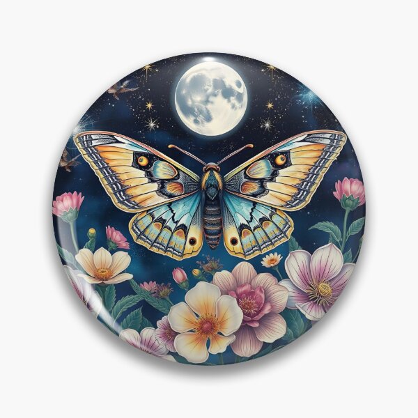 Item preview, Luna Moth Floral Botanical - Whimsical Floral Luna Moth Night Sky designed and sold by Wiss2Arts.