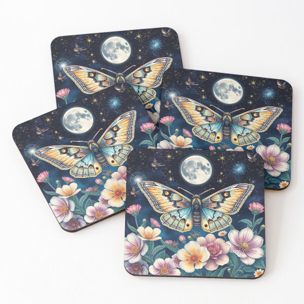 Item preview, Luna Moth Floral Botanical - Whimsical Floral Luna Moth Night Sky designed and sold by Wiss2Arts.