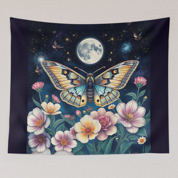 Item preview, Luna Moth Floral Botanical - Whimsical Floral Luna Moth Night Sky designed and sold by Wiss2Arts.