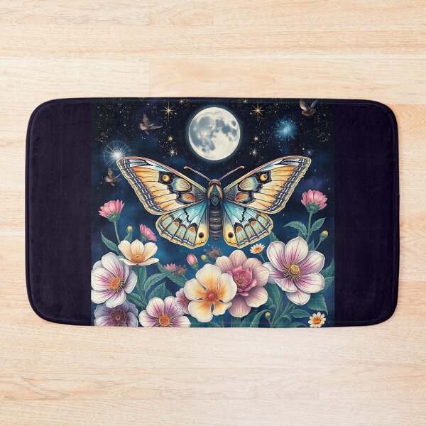 Item preview, Luna Moth Floral Botanical - Whimsical Floral Luna Moth Night Sky designed and sold by Wiss2Arts.