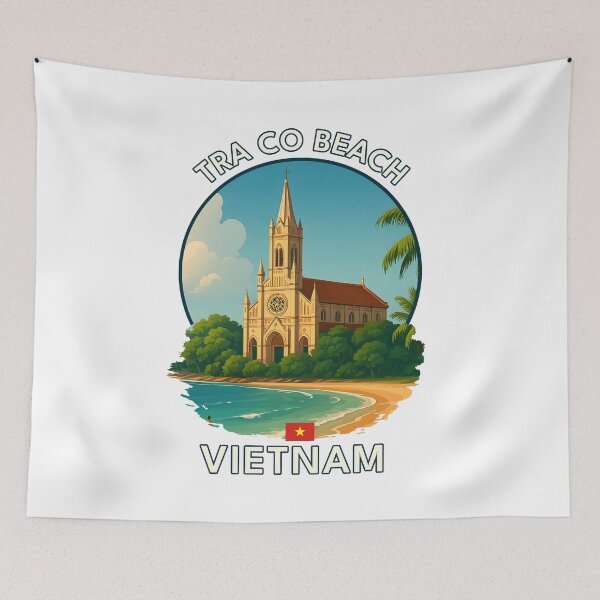 Item preview, Tra Co Beach  Tra Vinh Vietnam - Iconic Asia Landmark Travel vacation destination souvenir art  designed and sold by inkNext.