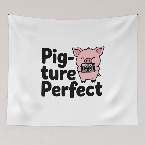 Item preview, Pig-Ture Perfect! Cute Pig Photography Pun designed and sold by PMCreative.