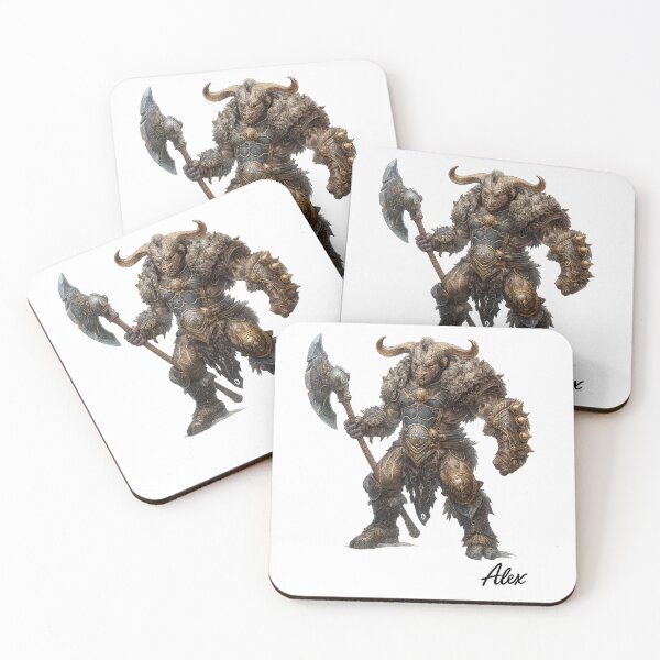 Item preview, Minotaur Warrior – Mythical Beast Fantasy Art designed and sold by AlexLineArt.