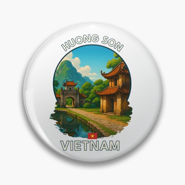 Item preview, Huong Son Ancient Village Ha Nam Vietnam - Iconic Asia Landmark Travel vacation destination souvenir art  designed and sold by inkNext.