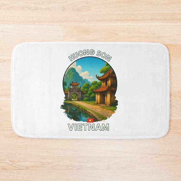 Item preview, Huong Son Ancient Village Ha Nam Vietnam - Iconic Asia Landmark Travel vacation destination souvenir art  designed and sold by inkNext.