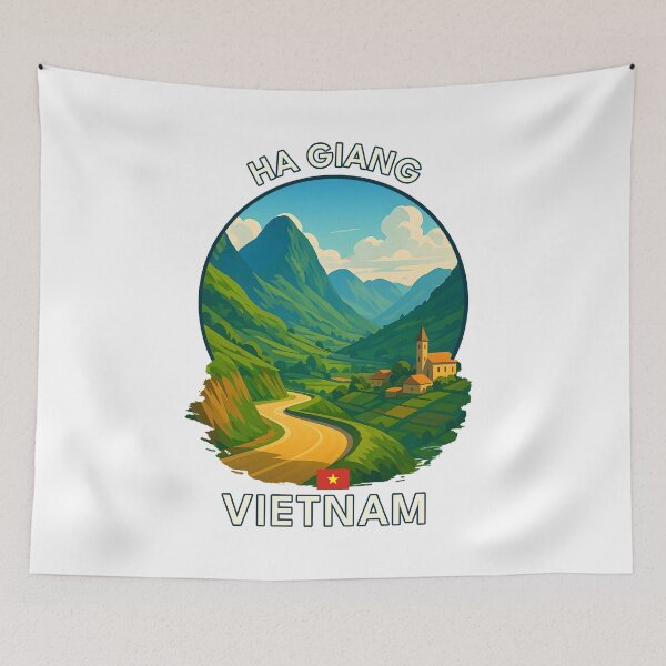 Item preview, Ha Giang Loop Vietnam - Iconic Asia Landmark Travel vacation destination souvenir art  designed and sold by inkNext.