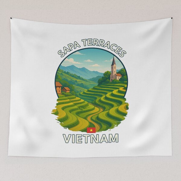 Item preview, Sapa Terraces Lao Cai - Vietnam - Iconic Asia Landmark Travel vacation destination souvenir art  designed and sold by inkNext.